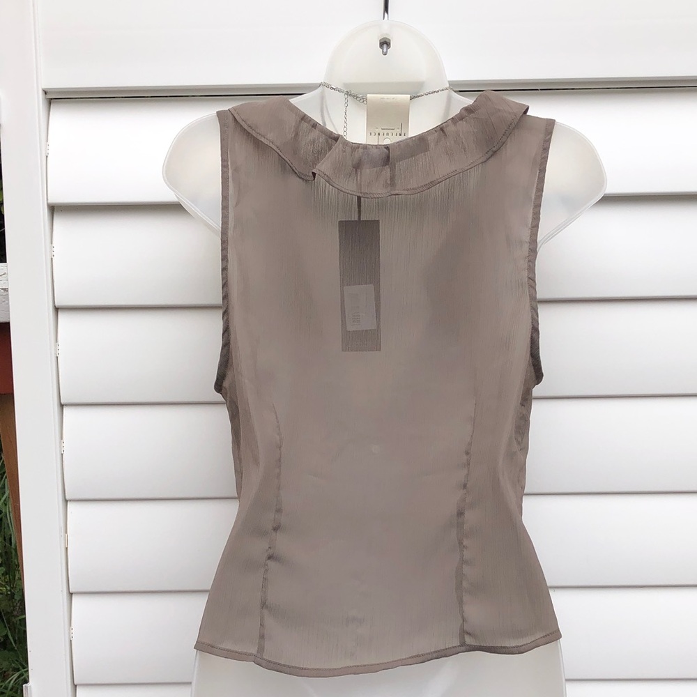 NWT Lioness Taupe Ruffle V-Neck Cami - Picture 7 of 8